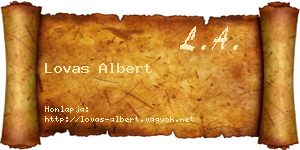 Lovas Albert névjegykártya