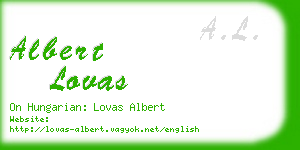 albert lovas business card